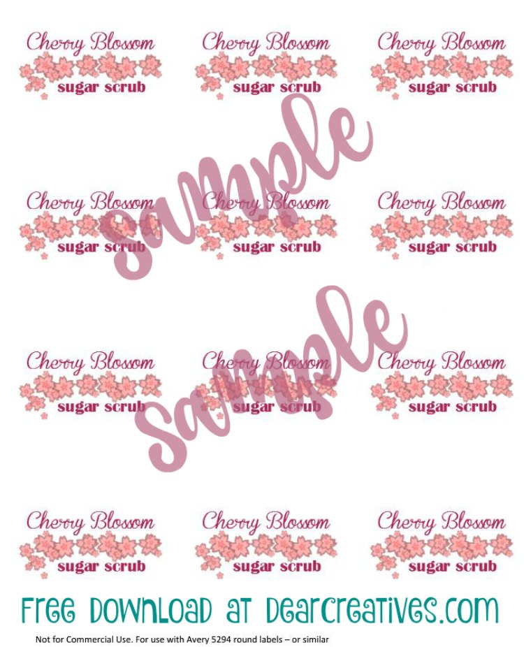 easy diy Projects Cherry Blossom Sugar Scrub Printable Sample With Overlay