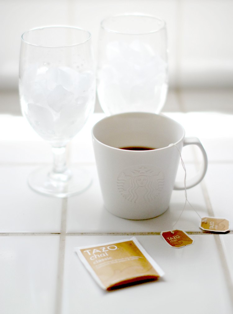 Drinks | Ice in Ice tea glasses and chai tea