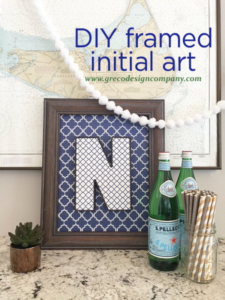 DIY Framed Initial Art