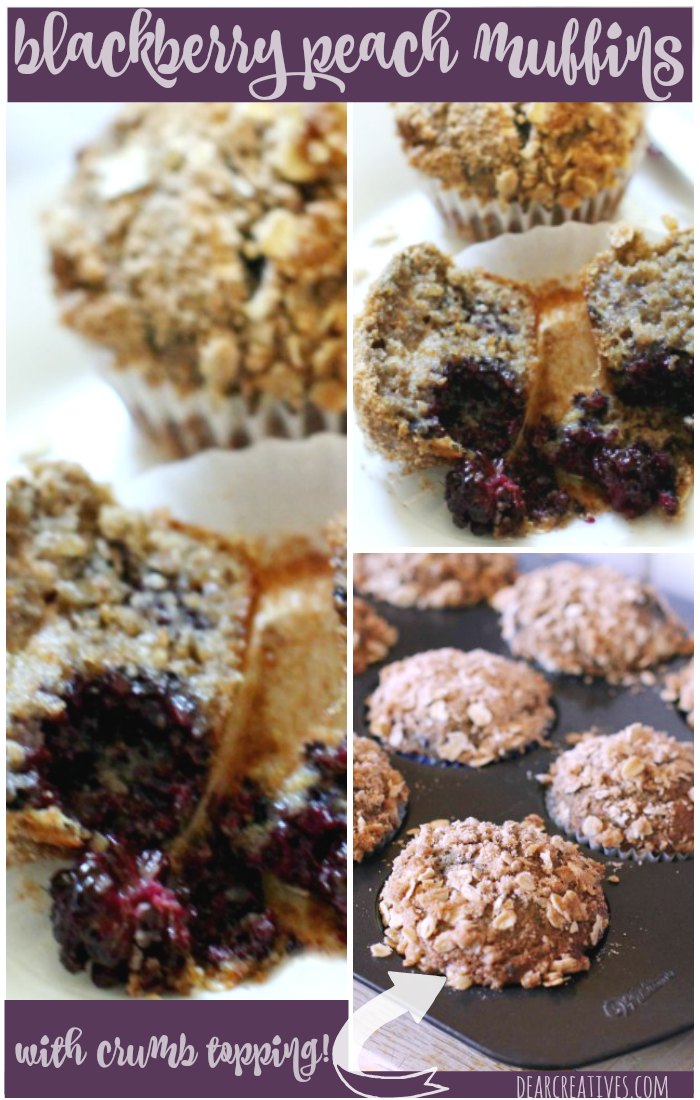 Blackberry Peach Muffins With Crumb Topping