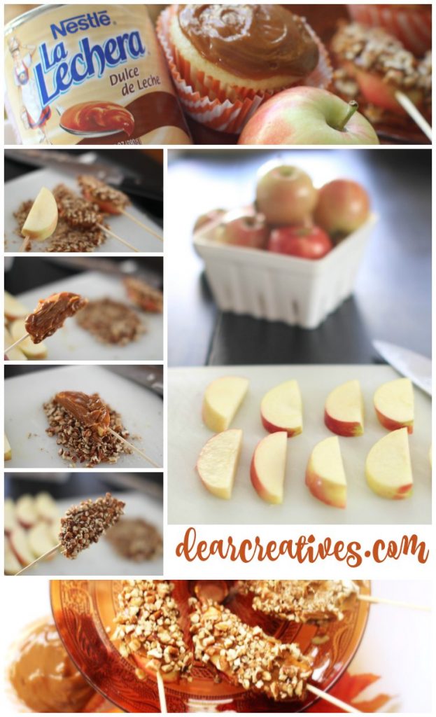 fall-dessert treat recipes, treat ideas for fall, vanilla caramel apple cupcakes, caramel apple slices and other easy fall treat ideas you'll love 