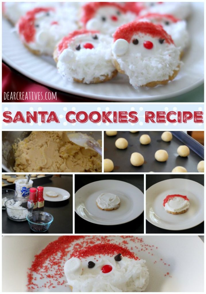 holiday-cookies-recipes-santa-cookies-dearcreatives-com-an-easy-homemade-cookies-recipes-topped-with-candies-to-make-a-santa-face-adorable-and-yummy-dessert-treats-for-kids-and-adults