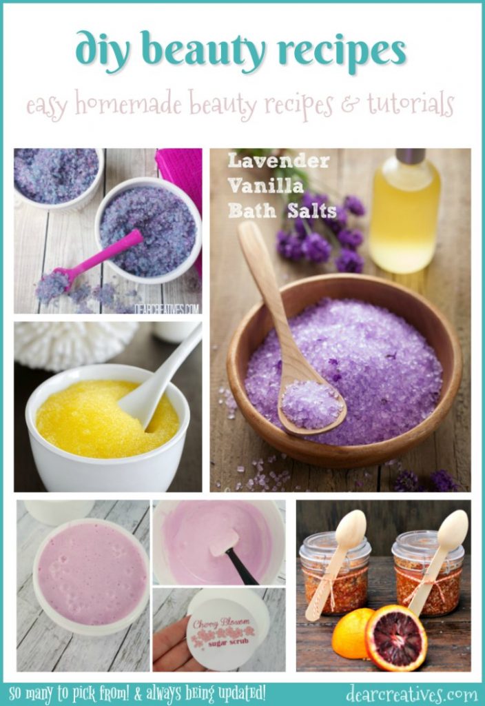 DIY Beauty Recipes recipes, tutorials for homemade beauty products to use or give as gifts