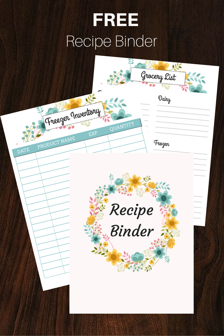 Free printable Recipe binder set. Meal planning pages, inventory sheets, grocery shopping lists, conversion charts, and more. DearCreatives.com