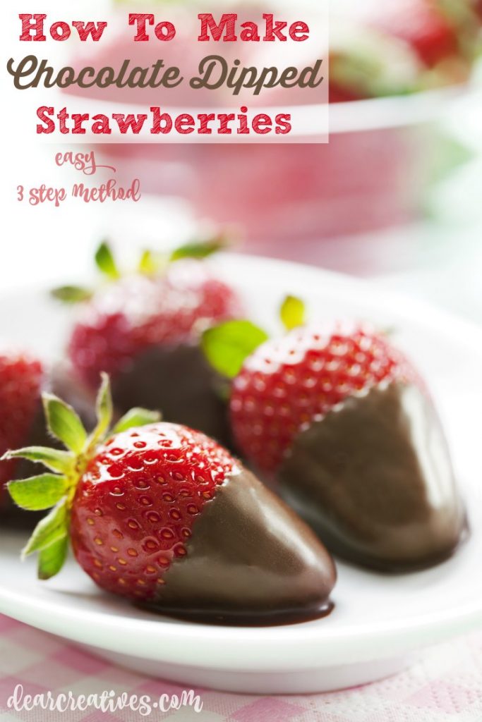 candy making How to make chocolate dipped strawberries. Easy 3 step method to no fail chocolate strawberries. You'll love making and eating the chocolate dipped strawberries.