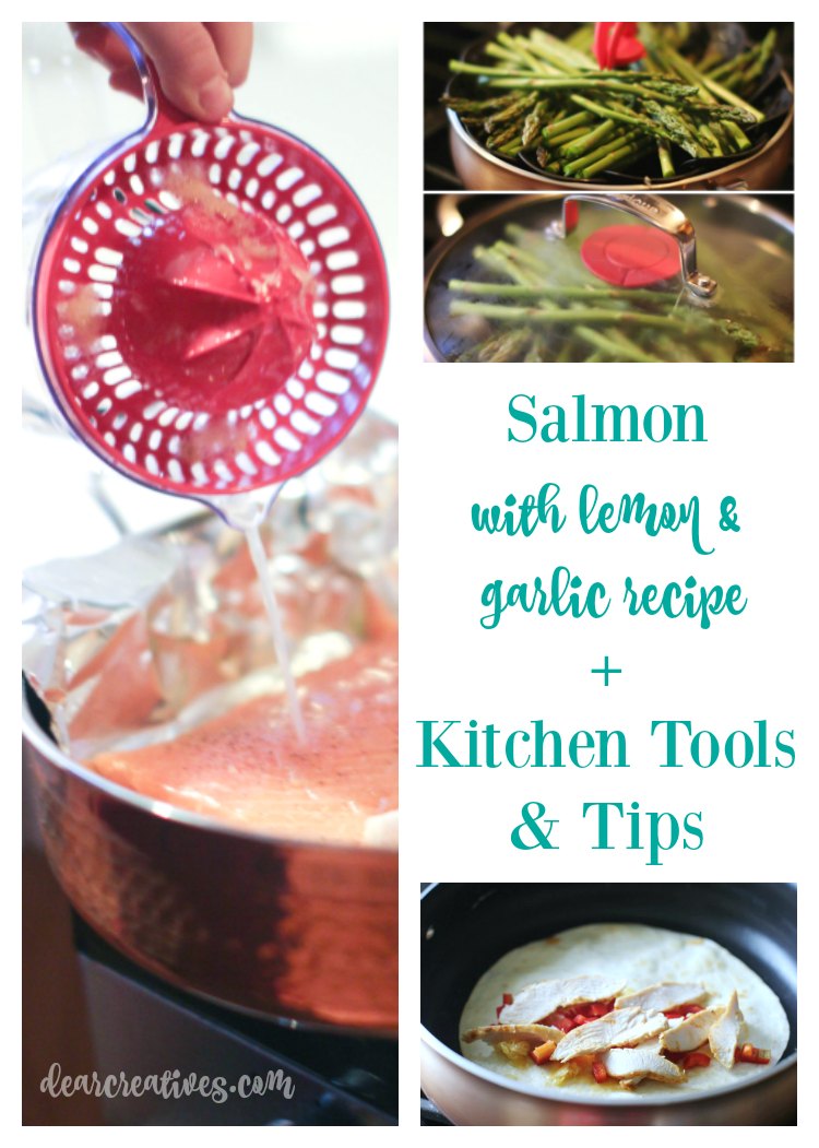 Kitchen Tools to make your cooking easier and under 30 minute meal Salmon with lemon and garlic recipe. You'll love these kitchen tools perfect for the home cook.