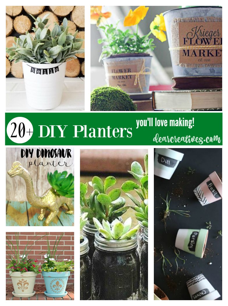 DIY Planters | The Best DIY Planters. You will love making these planter pots for spring, earth day or for gifting! So many to choose from. These projects are a mix of indoor planters and outdoor planters. Perfect for any time of year.