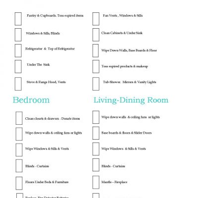 cleaning checklists