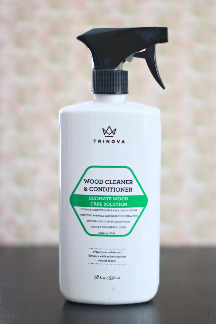 spring cleaning - cleaning Trinova wood cleaner and conditioner © 2017 Theresa Huse spring cleaning tips and free spring cleaning printables 
