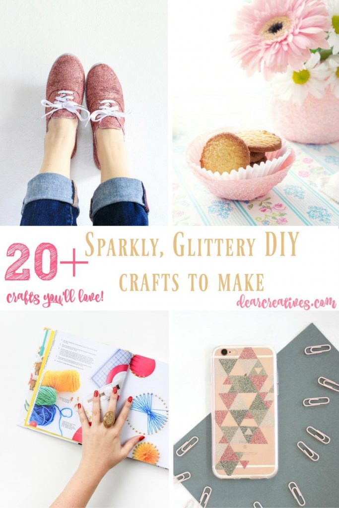 DIY Craft Projects 20 + Sparkly, Glittery DIY Crafts To Make You love picking through these craft projects and picking your favorite crafts to make!
