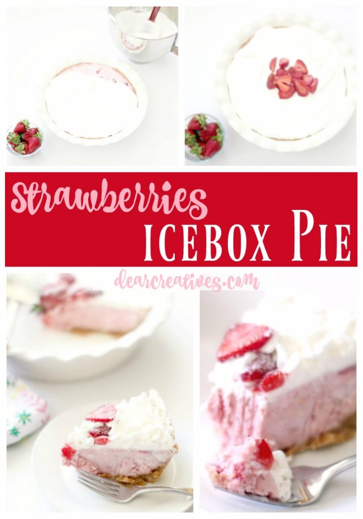 Ice box pie Strawberry Icebox Pie easy make ahead no bake dessert recipe. Use a homemade graham crust recipe or store bought. We use homemade it only takes 15 minutes to make and is included in the recipe. .jpg