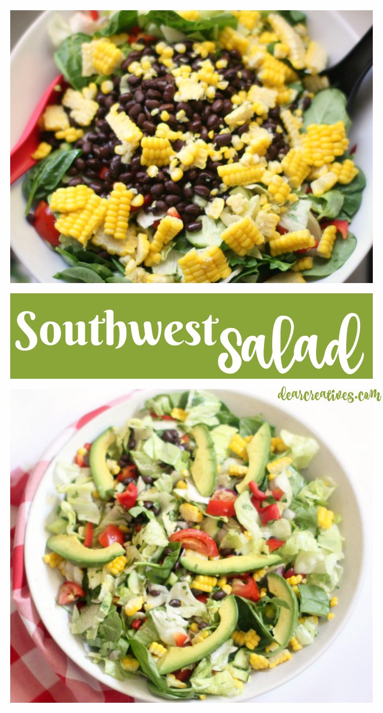 Southwest Chopped Salad With Black Beans, Corn And Avocado