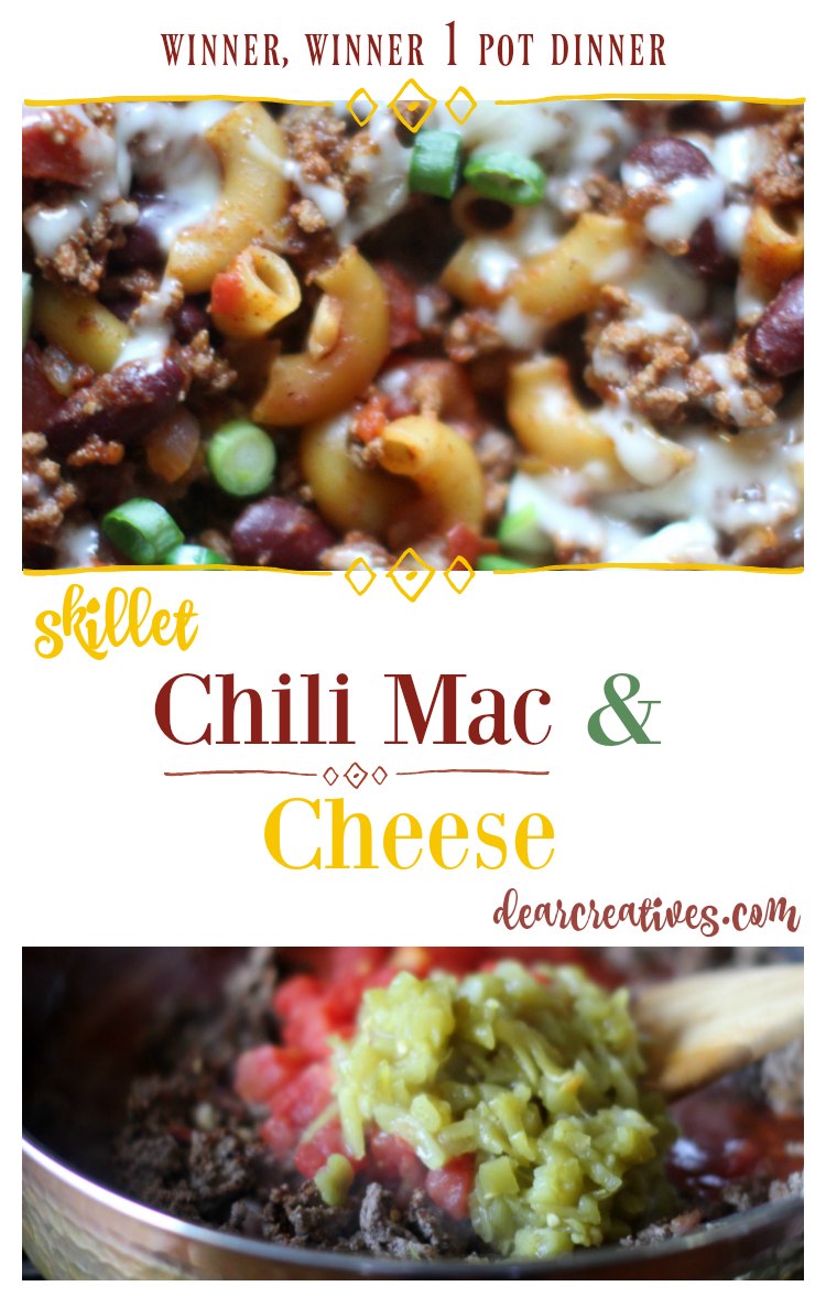 Chili Mac and Cheese this dinner is a winner. Using one pot for cooking the whole meal. Under 1 hour you can have dinner on the table with this ground beef recipe.