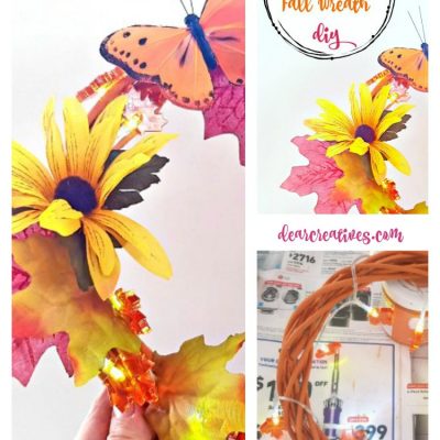 Make it Now! Inexpensive, Easy Fall Dollar Store Wreath With Lights