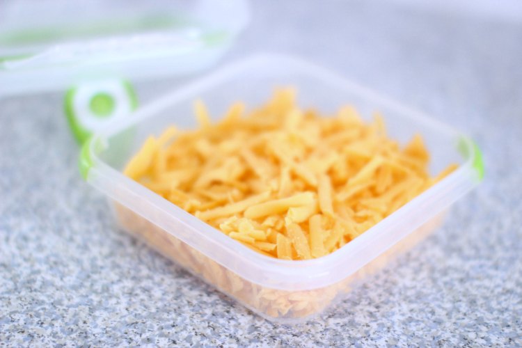 Food Storage Containers Review DearCreatives.com-Shredded cheese in a food container