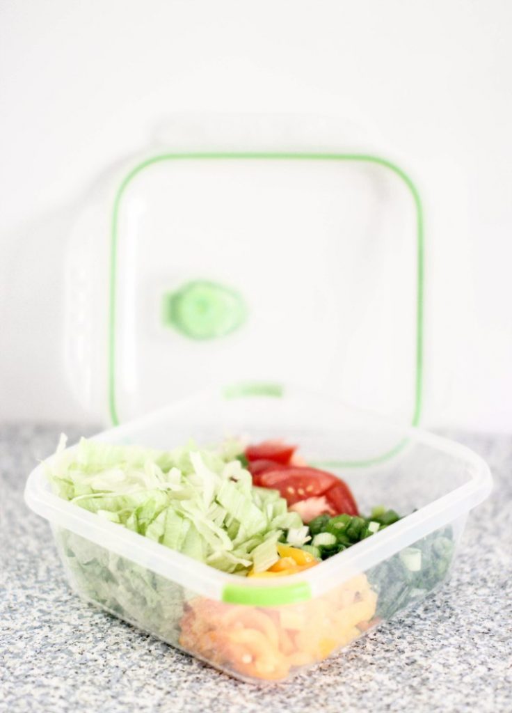 Food Storage Containers Review DearCreatives.com-Taco topping prepped, and in food container ready for putting on the lid