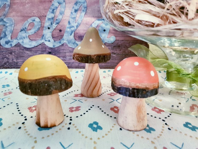 home decor accents wooden mushrooms