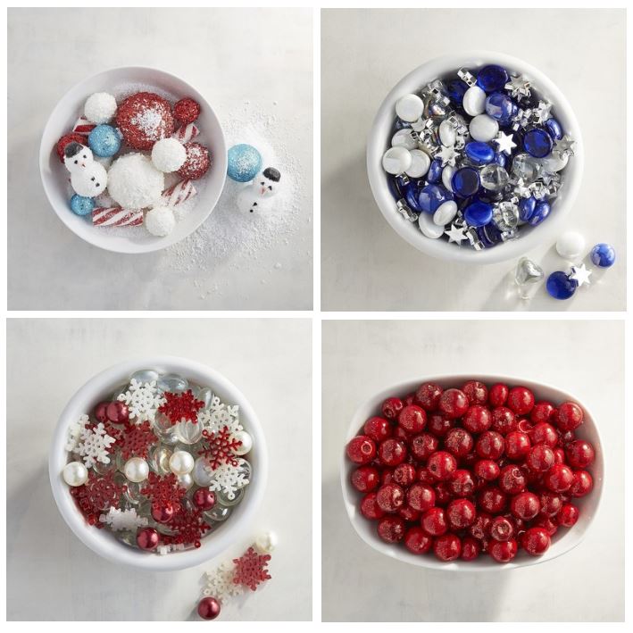 winter, holiday and Hanukkah bowl and vase fillers