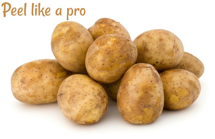 Potatoes ready to be peeled using the best peeler for peeling