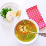 chicken noodle soup with sweet potato dumplings hearty homemade chicken soup © 2017 DearCreatives.com