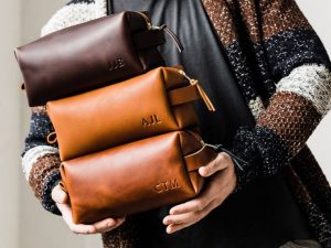 leather toiletrees bag for men