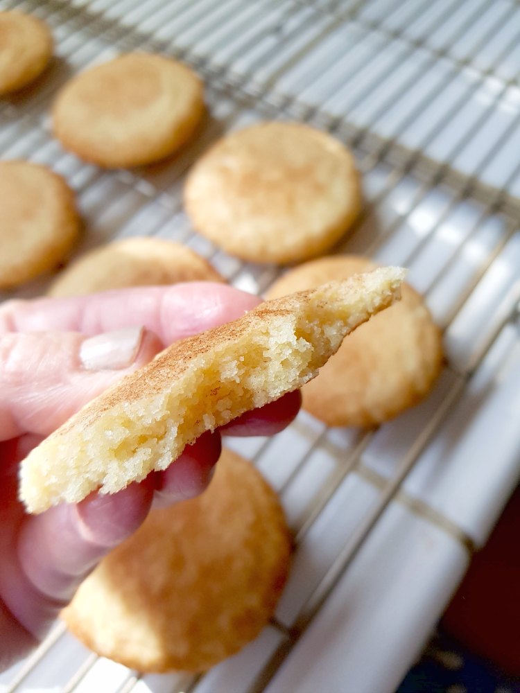 Inside of a snickerdoodle cookie. These are the best, and easiest snickerdoodle cookies shee how to make them DearCreatives.com #snickerdoodlecookies #cookies #cookierecipes #snickerdoodles #snickerdoodlescookierecipe