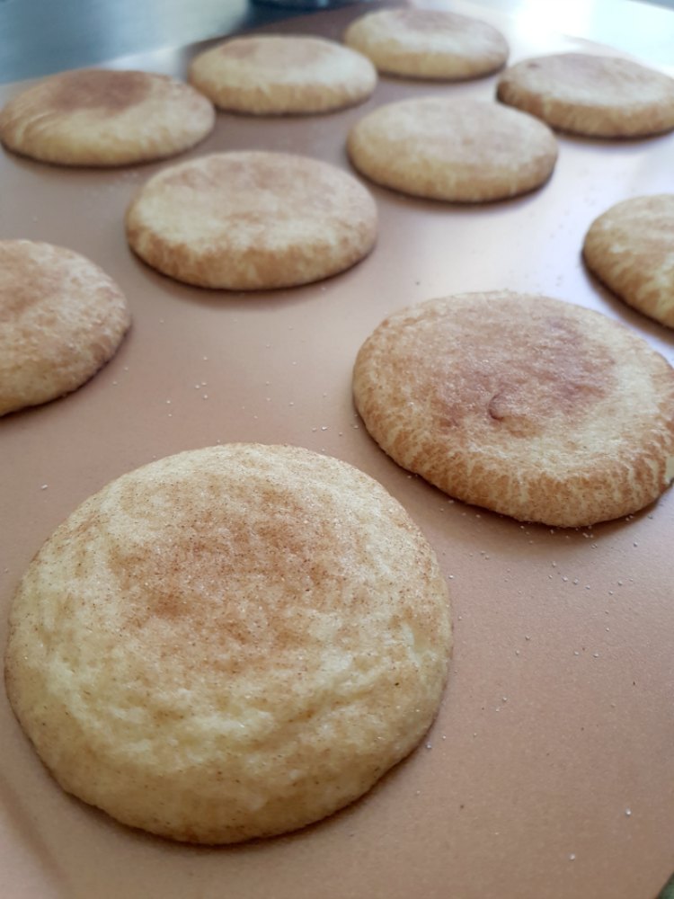Snickerdoodle cookies just taken out of the oven. DearCreatives.com