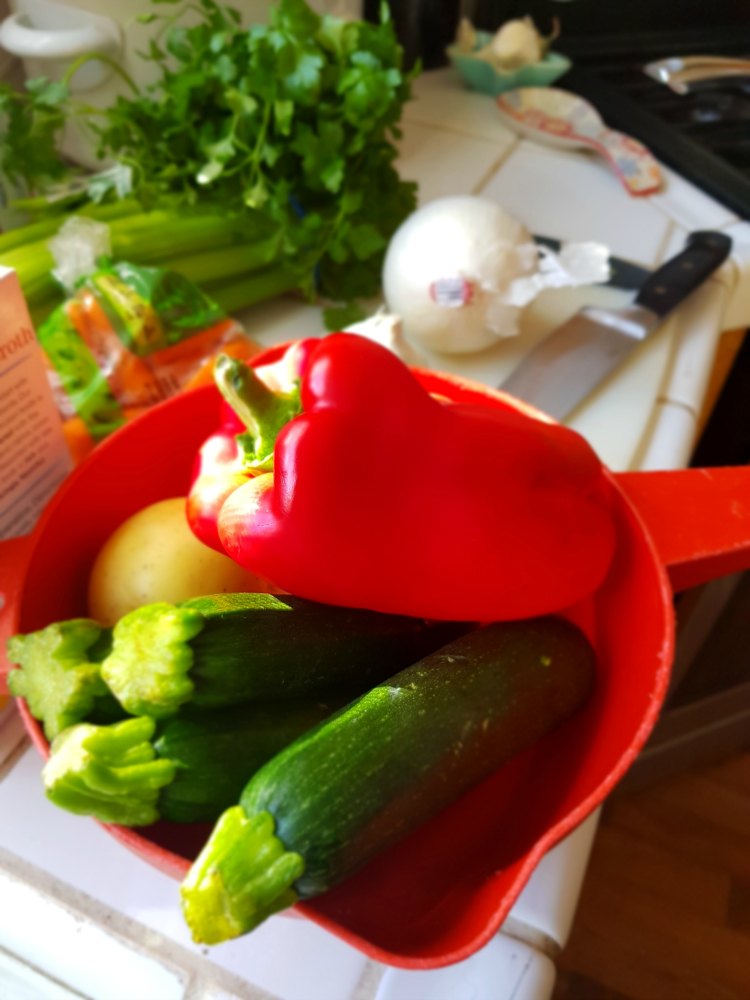 fresh seasonal vegetables for chicken vegetable soup recipe