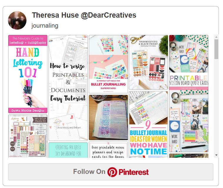 Journaling Pinterest Board