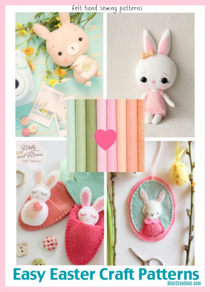 Easy Easter Crafts Roundup of The Best Felt Craft Patterns to Make