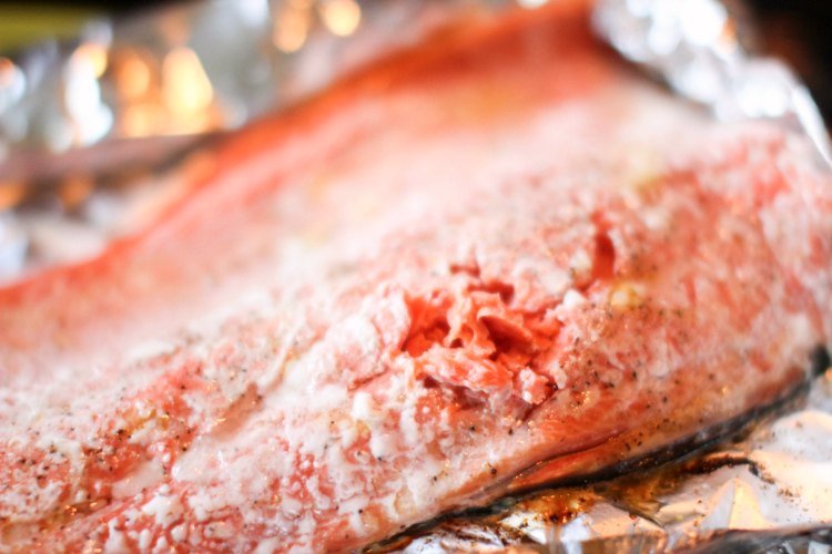  2017 Theresa Huse -cooked salmon laying on foil
