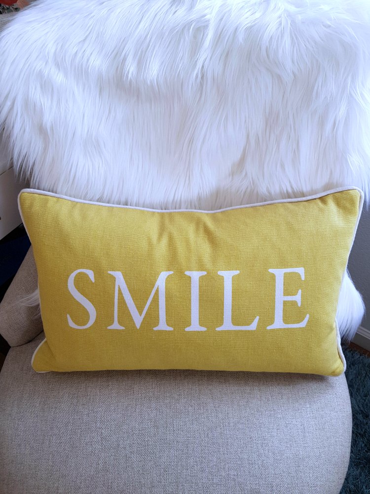 Add a faux fur throw, and pillow to your office chair home decor ideas © 2018 Theresa Huse DearCreatives.com