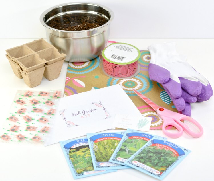 Herb Garden Kit you can make for a gift for Mother's Day, earth day, teachers gift idea