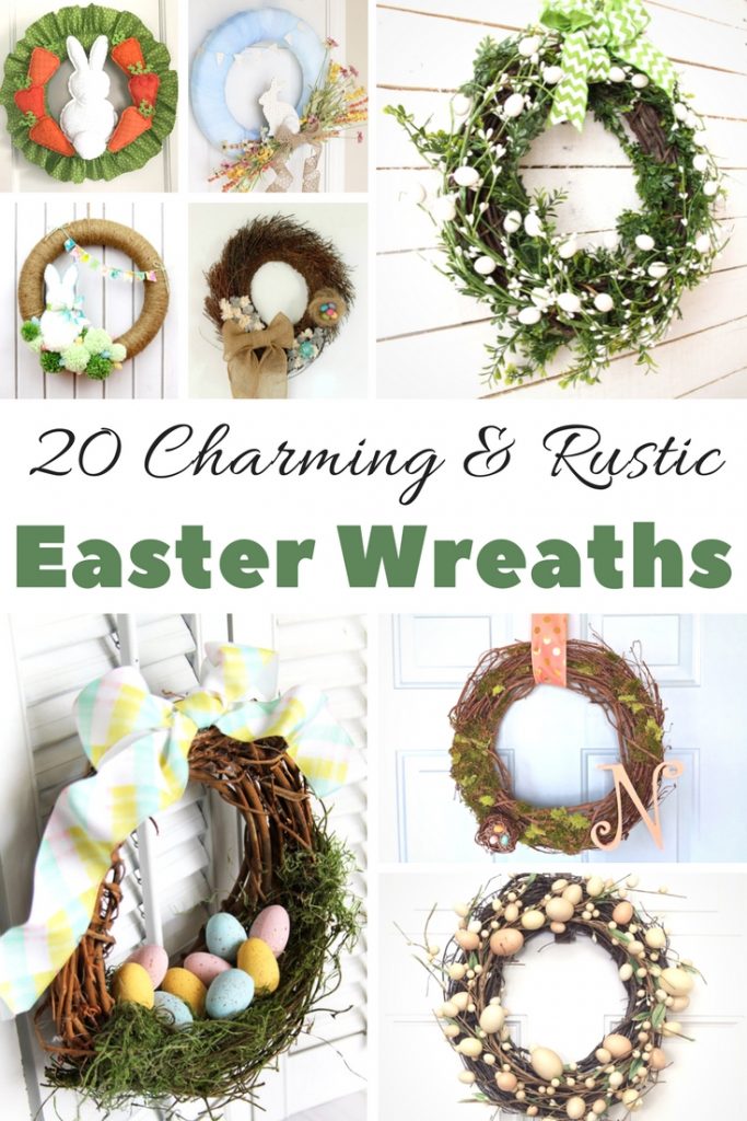 Spring Easter Wreath Ideas, and DIYs This is a roundup of pretty, rustic spring, and Easter wreath ideas plus their DIYs so you can creative your own for decorating your home for Easter. Are you ready to make an Easter wreath? Come by to grab the easy tutorials to make your own wreath. #wreaths #Easterwreaths #spring #springwreaths #wreathideas #wreathDIYs #DiYs #crafts