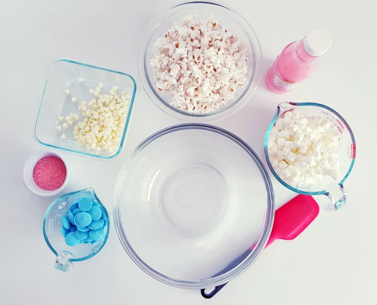 supplies for making cotton candy pop corn bars © 2018 DearCreatives.com