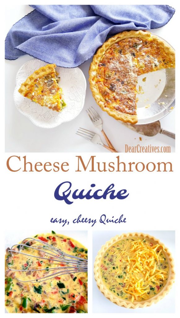 Cheese Mushroom Quiche Cheesy, Easy Quiche | DearCreatives.com