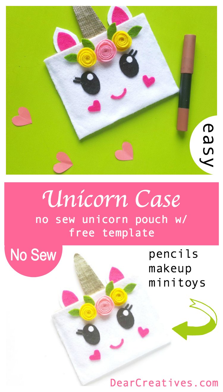 Fun, and Easy No Sew Unicorn Pouch DIY with FREE Template