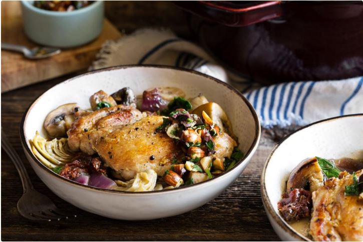 braised chicken with mushrooms