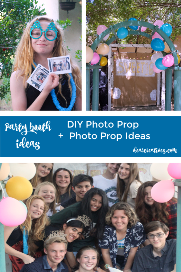 Photo Booth Props + DIY Photo Booth, and photo prop ideas. These are ideas anyone can make, and do for a party, sweet 16 party, wedding or other celebration. See all the tips, and how to at DearCreatives.com #photoboothprops #photopropideas #photoprops #photoideas #photobooth