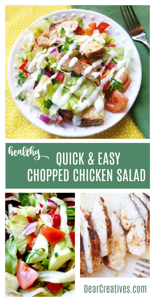 Chicken Salad Recipe-Are you looking for a 30 minute meal that's healthy quick, and easy? You have to make this chopped chicken salad recipe. It's so tasty! Grab the recipe at DearCreatives.com #healthy #chicken salad #chicken #salad #chopped #tasty #light #summer #salads 
