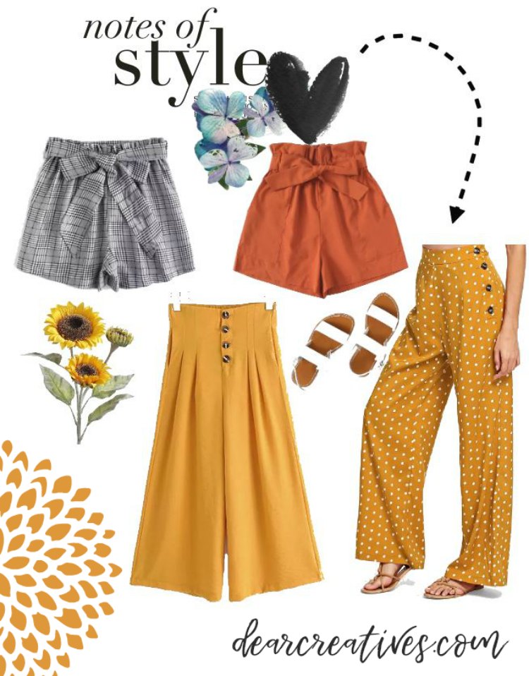 Outfit ideas stylish shorts and pants for school DearCreatives.com #outfitideas #backtoschool #fall #womensclothes #teenoutfitideas #teenoutfits