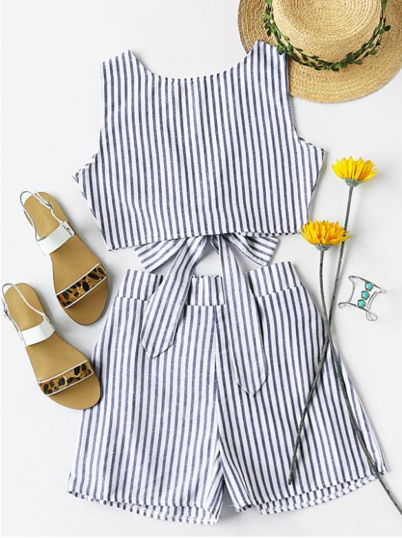 Striped Short Set 