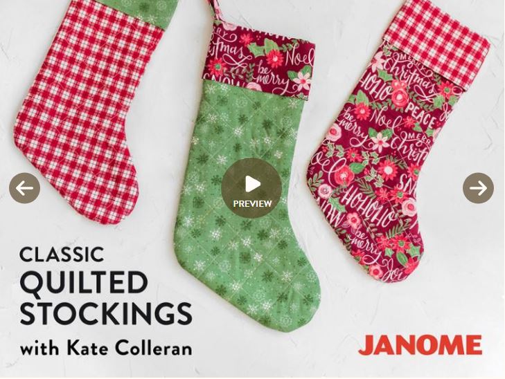 Craftsy class quilted Christmas stockings