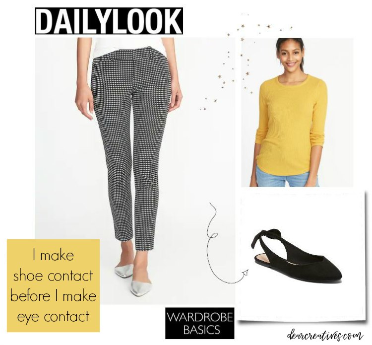 Outfit ideas - outfit of the day - ankle pant, sweater top and slingback ballet flats DearCreatives.com #fall #fashions #whattowear #dailylook