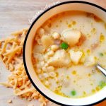 Are you ready to make soup? Potato Corn Chowder is a hit with the family. You need to try this soup recipe. DearCreatives.com #potatocornchowder #soup #vegetarian #souprecipes #soup #vegetarian #potato #chowder