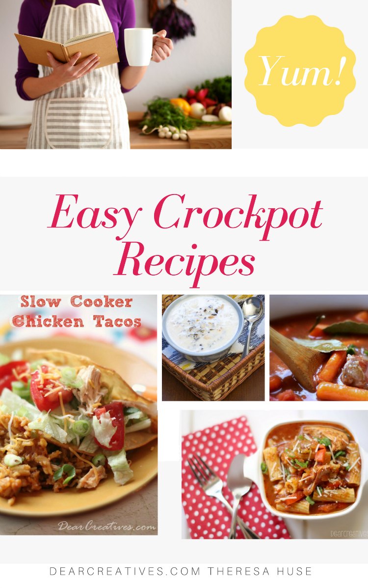 Easy Crockpot Recipes -These recipes make easy crockpot meals for any night of the week. Make any of our crockpot recipes and comeback for more easy crockpot meals as we update these recipes often! DearCreatives.com #crockpotrecipes #easycrockpotrecipes #easycrockpotmeals