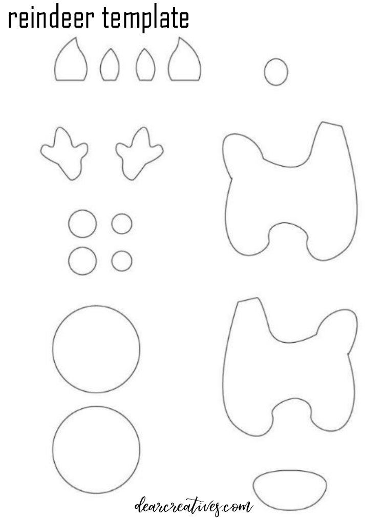 Reindeer Template - free pattern and printable reindeer template DearCreatives.com