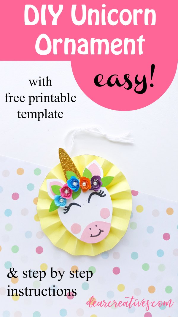 DIY Unicorn Ornament-With Free Unicorn Ornament Template