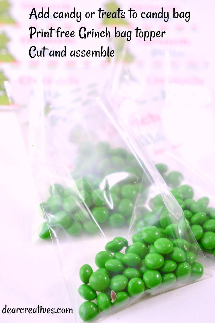 Grinch Candy Bag Topper - Treat Topper Printable Dear Creatives
