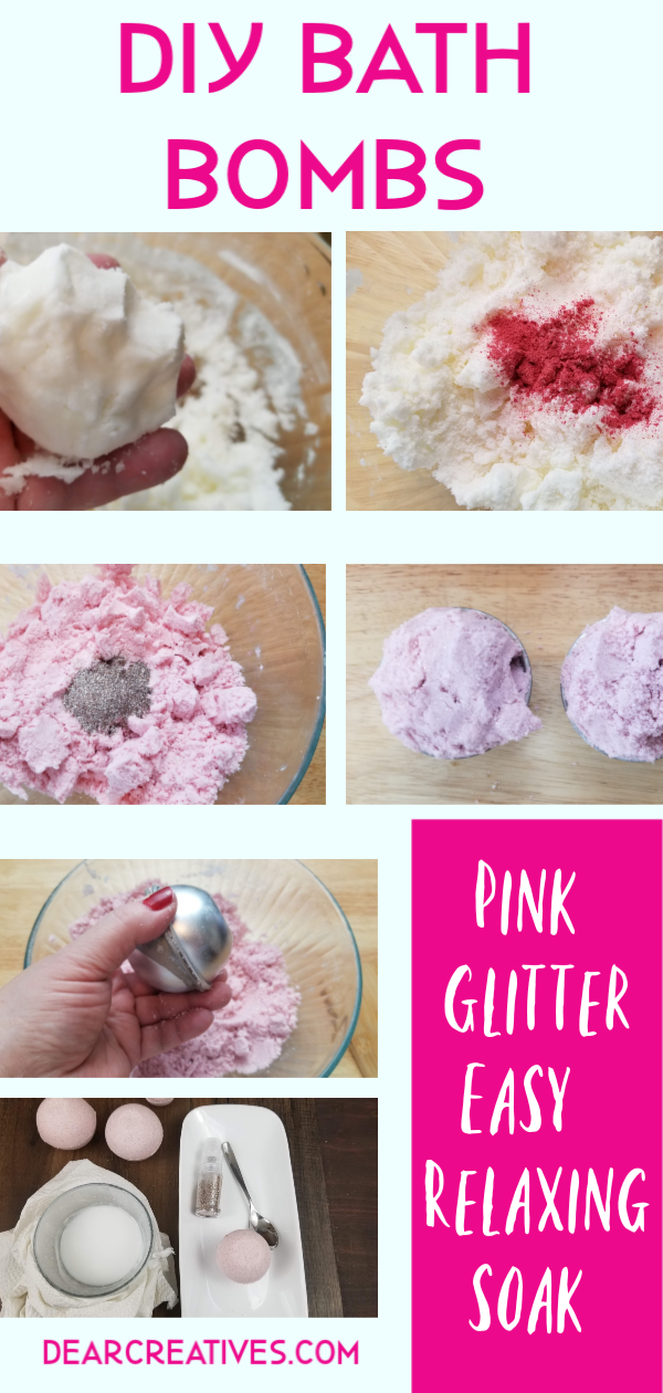 Bath Bombs Recipe For Pink Glitter Bath Bombs